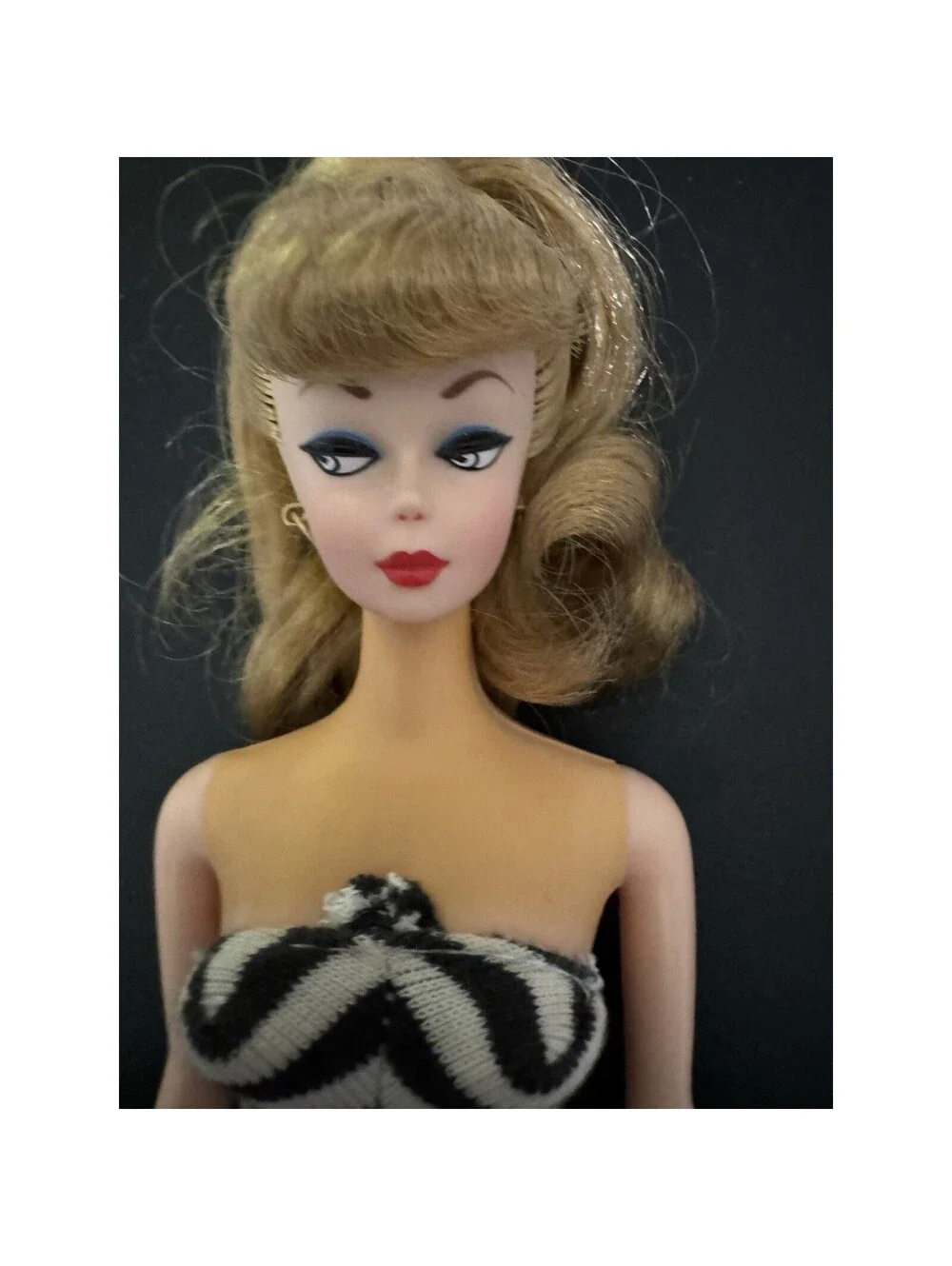 Vintage 1958 Barbie With Black And White Bathing Suit 1993 35th Anniversary